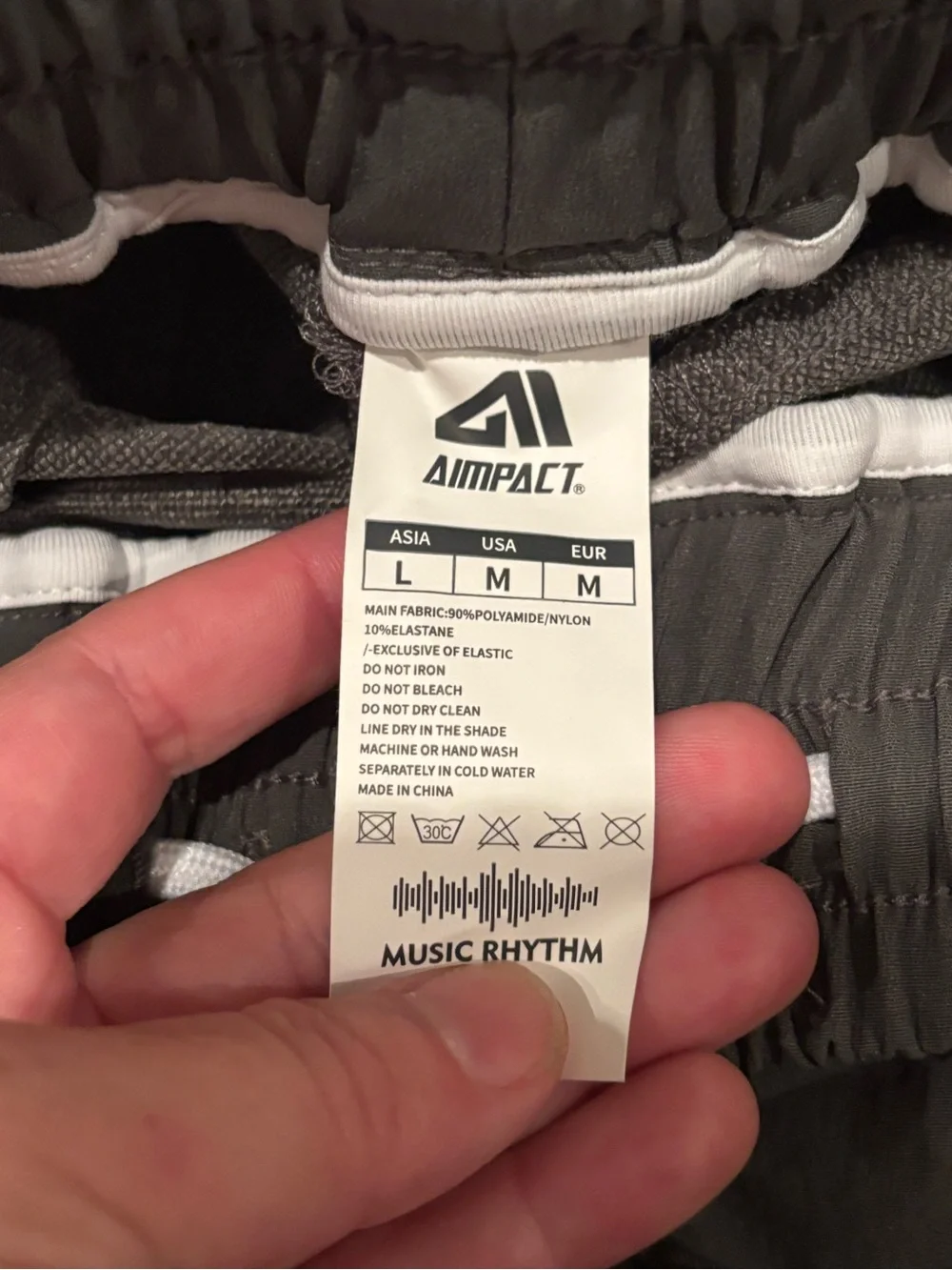 Aimpact Men’s Medium Breakaway Gray Elastic Waist Pants Athletic Comfort Nylon